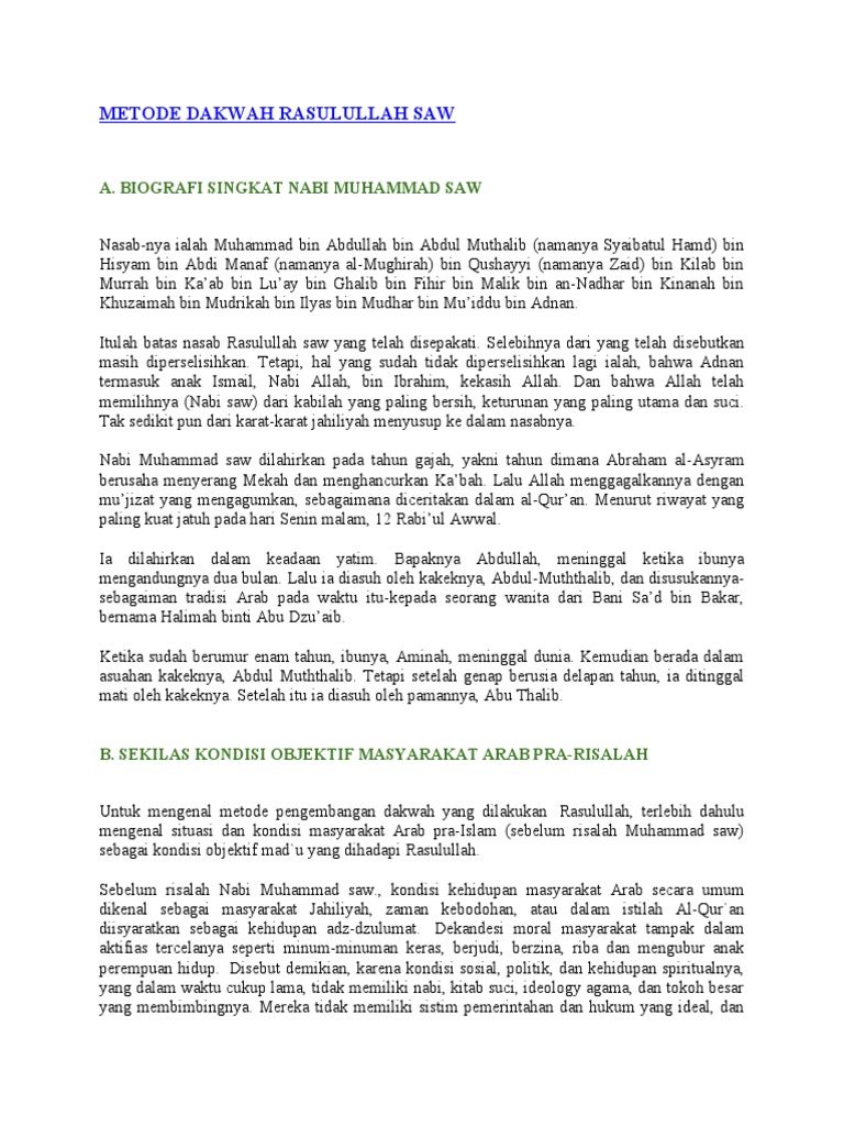Metode Dakwah Rasulullah Saw