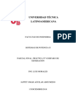 Sistemas de potencia II: Práctica No 6 de disparo de generación