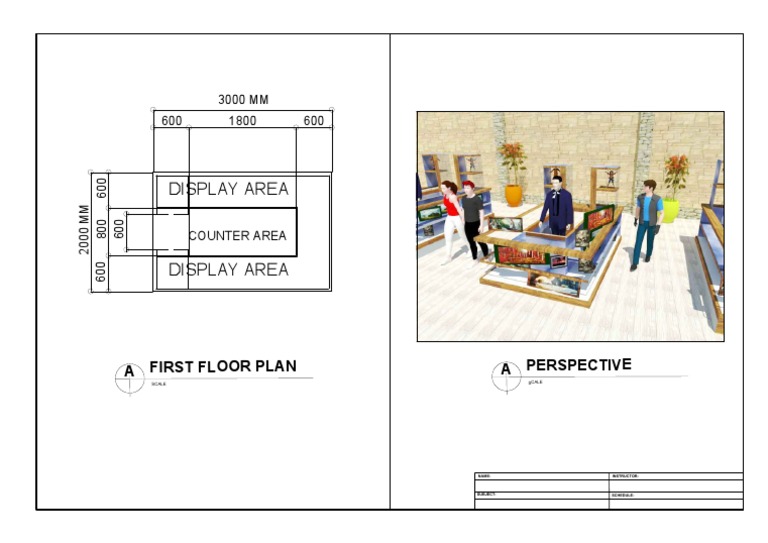 First Floor Plan and Perspective Layout | PDF | Science & Mathematics ...