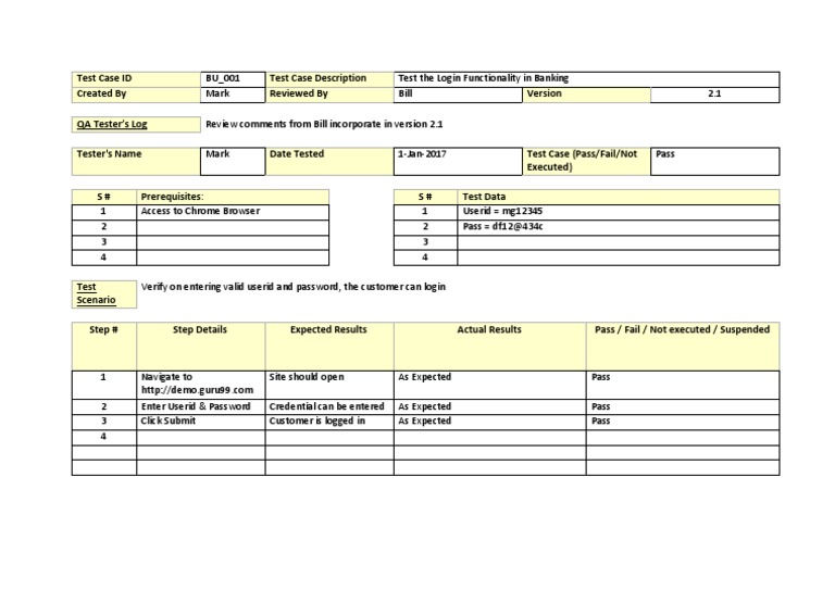 Banking Login Functionality Test Case | PDF | Login | Security Technology