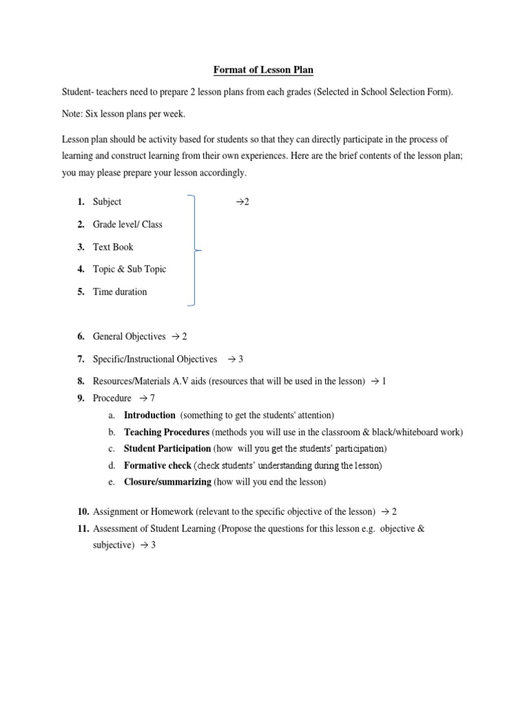 Lesson Plan Format | PDF