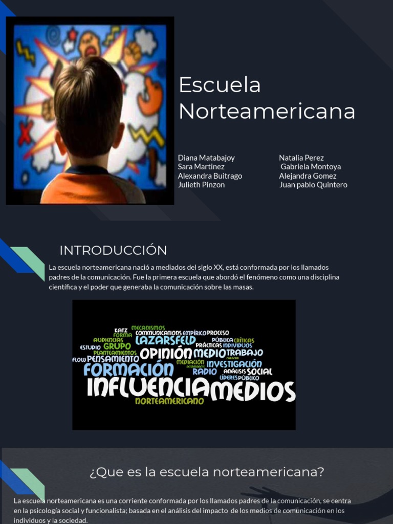 Escuela Norteamericana | PDF | Medios de comunicación en masa | Medios de  comunicación)