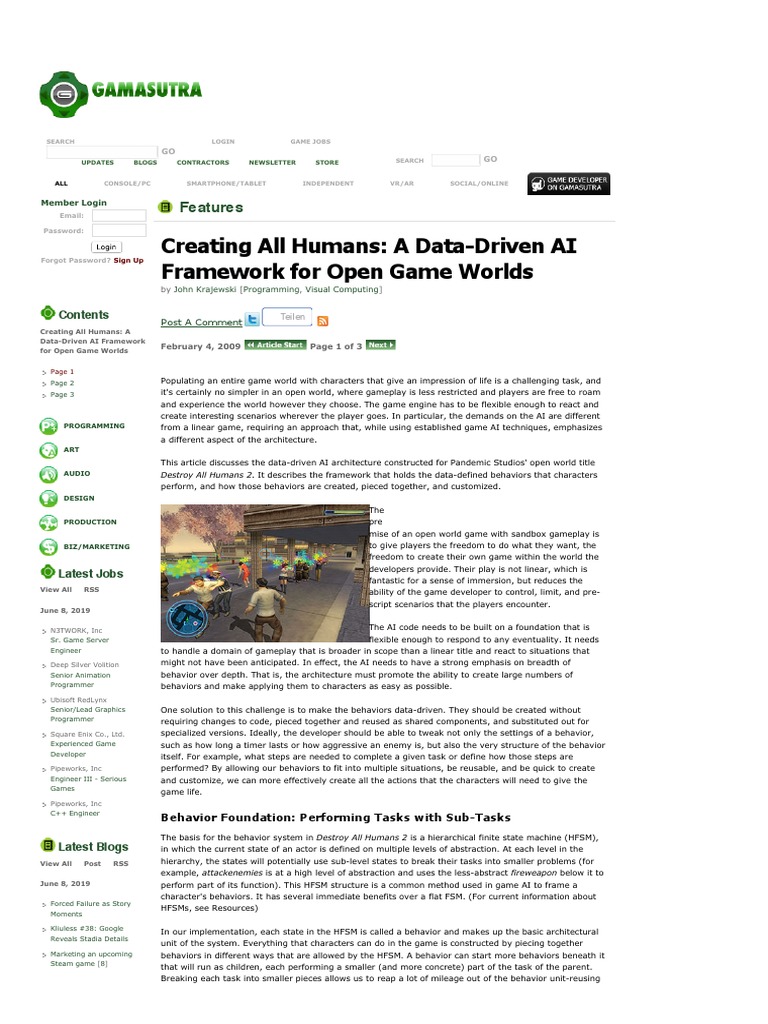 Gamasutra - Creating All Humans: A Data-Driven AI Framework For Open ...