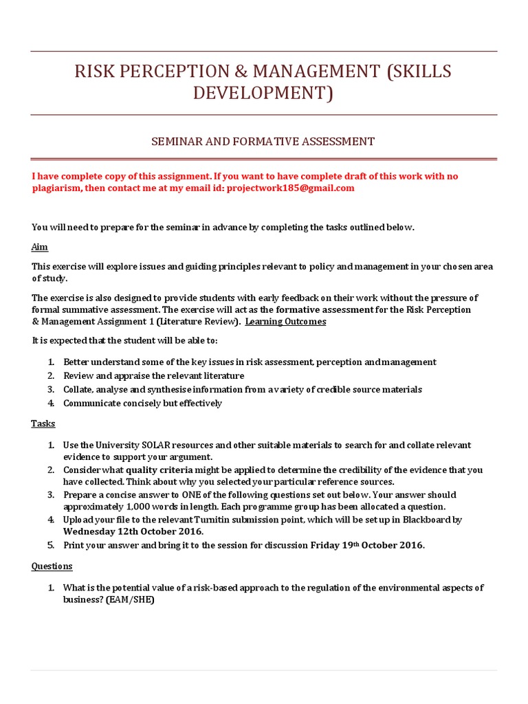 Risk Perception Management Pdf Risk Occupational Safety And Health