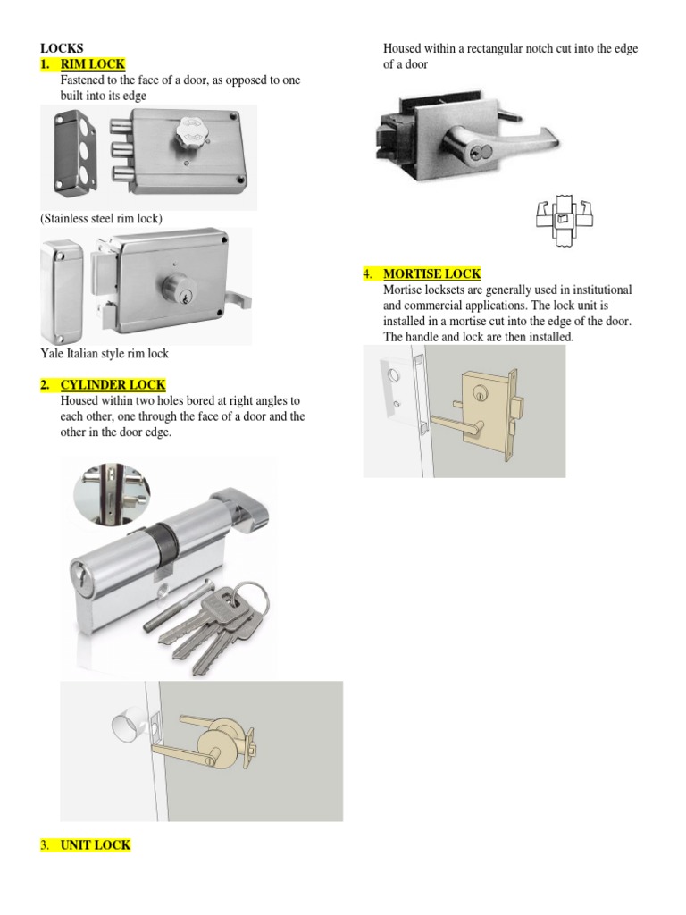 Types of Door Locks Explained | PDF