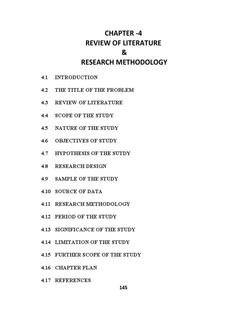 Chapter - 4 Review of Literature & Research Methodology | PDF ...