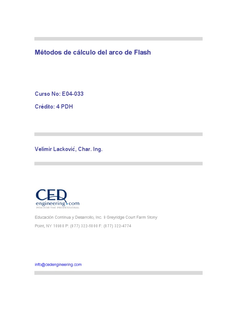 Arc Flash Calculation Methods - En.es | PDF | Corriente eléctrica ...