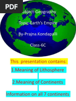 Subject-Geography Topic-Earth's Empire By-Prajna - Kondapalli Class-6C