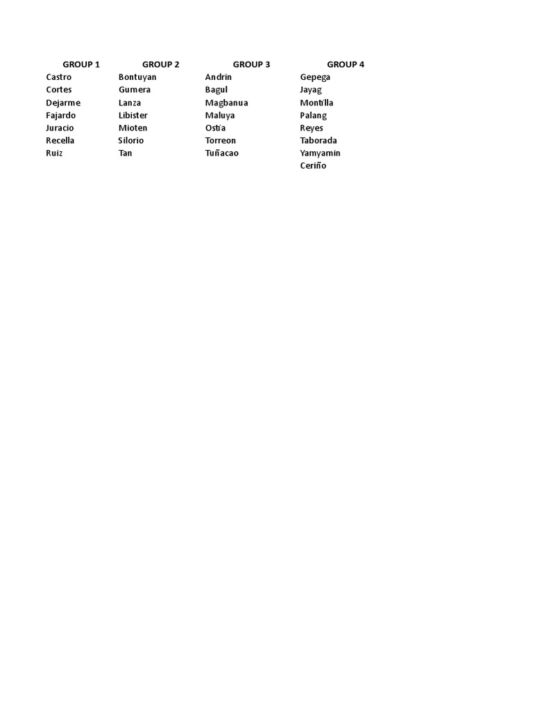 Group 1 Group 2 Group 3 Group 4 | PDF | Science