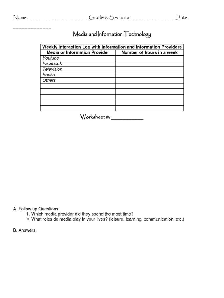 Weekly Media Interaction Log | PDF