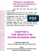 Chapter 5 The Search For Sound Business Idea