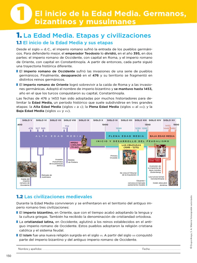 2º Tema Historia 2º de La ESO | PDF | imperio Bizantino | Edades medias