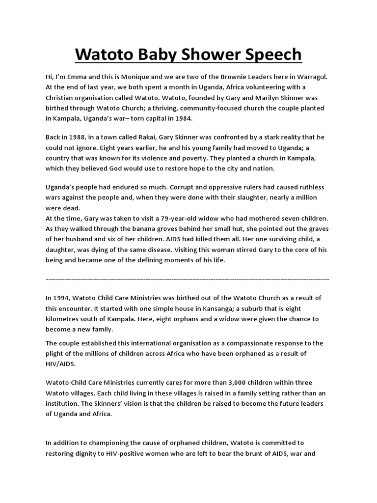 watotobabyshowerspeech Nanny Uganda