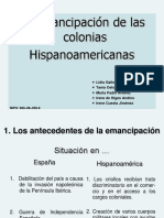 La Emancipación de Las Colonias Hispanoamericanas