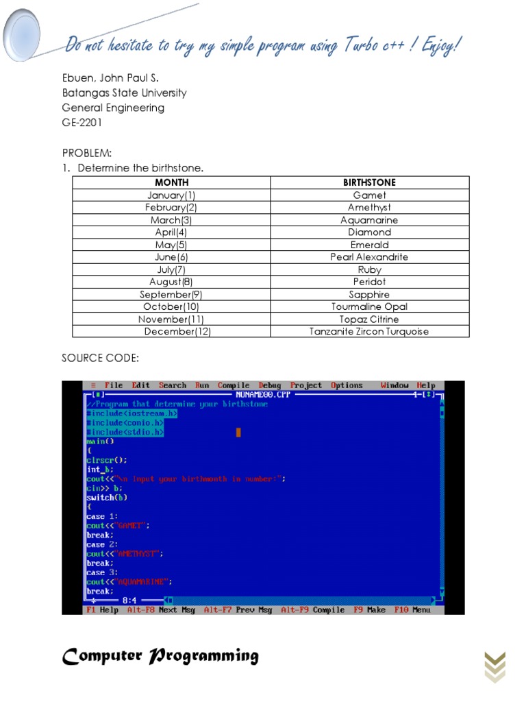Do Not Hesitate To Try My Simple Program Using Turbo C++ ! Enjoy! | PDF ...