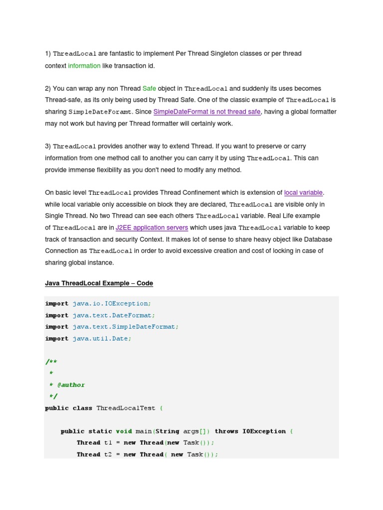 Information Simpledateformat Is Not Thread Safe PDF Java