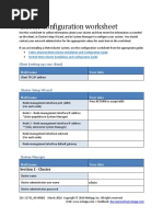 Cluster Configuration Worksheet