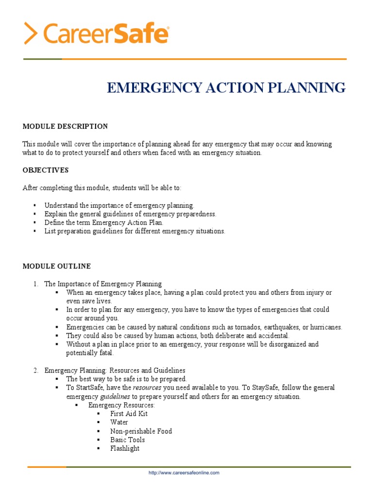 Emergency Action Planning Guide | PDF | Emergency Management | Emergency