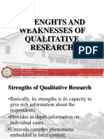 Strenghts and Weaknesses of Qualitative Research