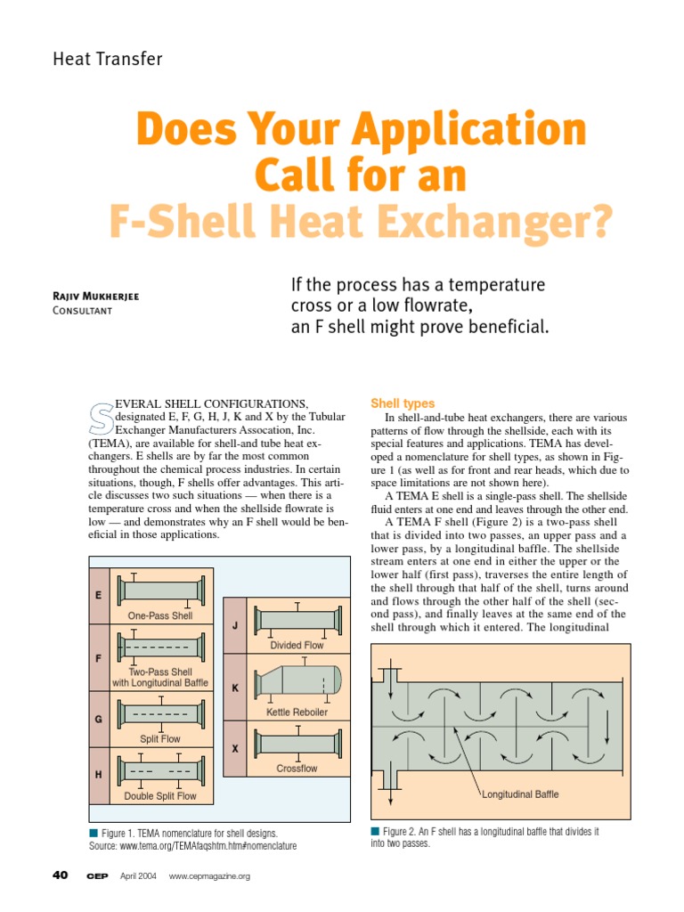 Does an F-Shell Heat Exchanger Suit Your Process | PDF | Heat Exchanger ...