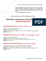 Daily Dawn Vocabulary With Urdu Meaning 08 February 2019