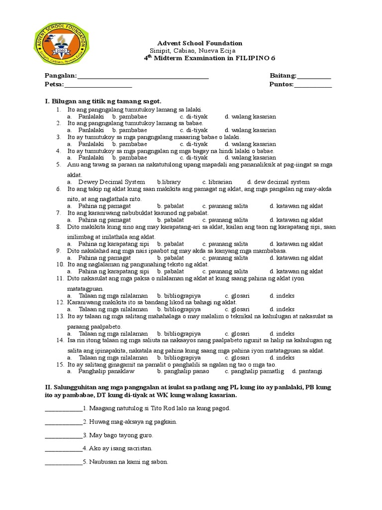 Fil 6 Midterm | PDF