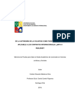 De La Autonomía de La Voluntad Como Fuente Del Derecho Aplicable A Los Contratos Internacionales PDF