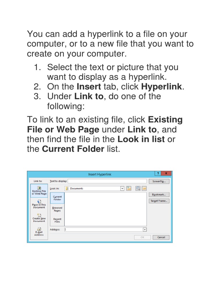 How to Create Hyperlinks in Documents | PDF