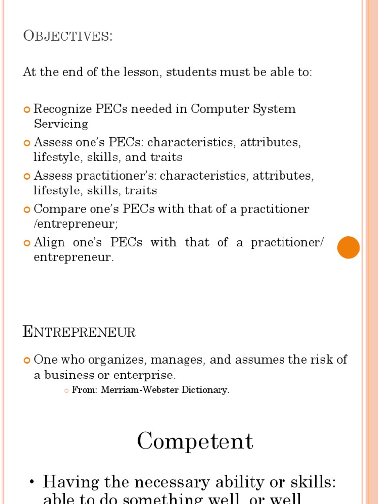 Aligning Personal Entrepreneurial Competencies | PDF | Entrepreneurship ...