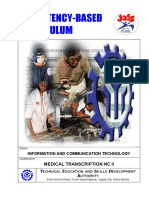 Competency-Based Curriculum: Medical Transcription NC Ii