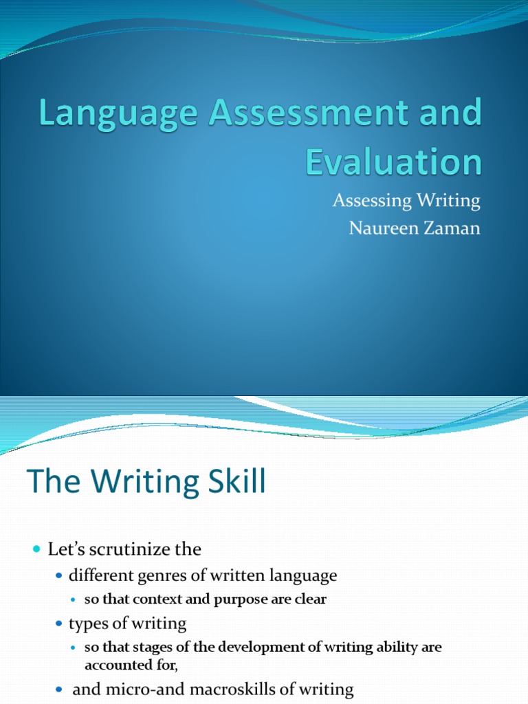 Types of Writing Assessment Explained | PDF | Educational Assessment ...