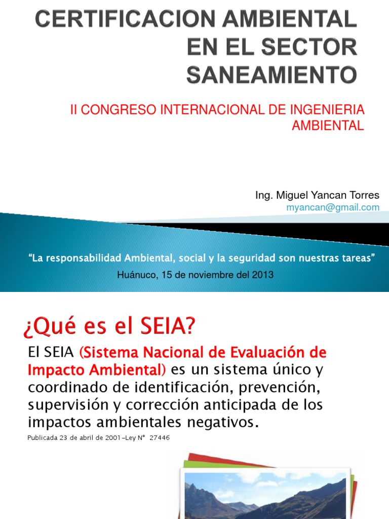 Certificación Ambiental en Proyectos SEIA | PDF | Evaluación de impacto ...