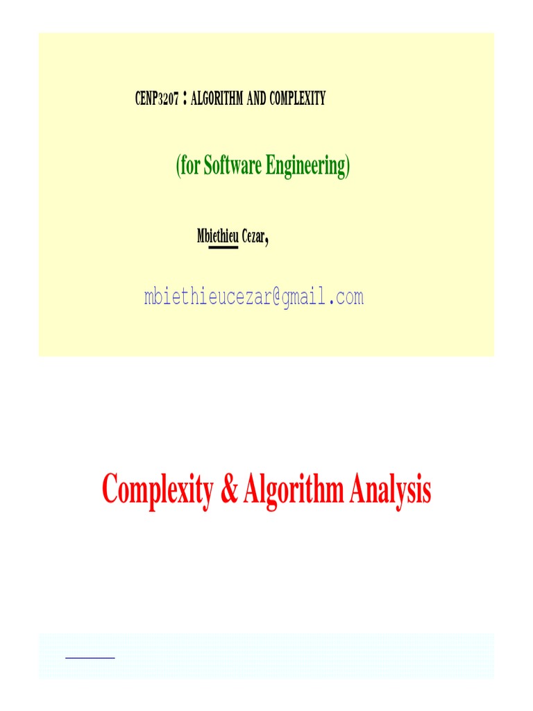 Algorithm and Complexity | PDF | Computational Complexity Theory ...