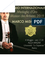 Marco Misciagna - Gold Medal Prize "Maison Des Artistes" Rome