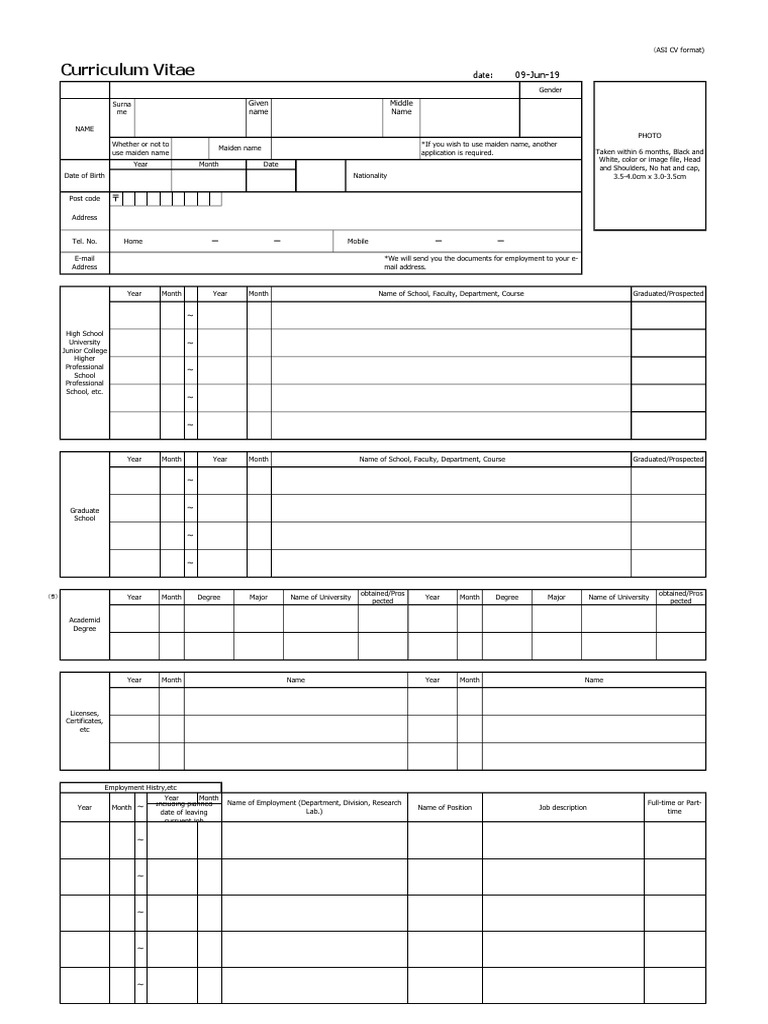 CV Submission Date: 09-Jun-19 | PDF | Business