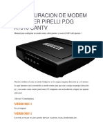 Configuracion de Modem y Router Pirelli