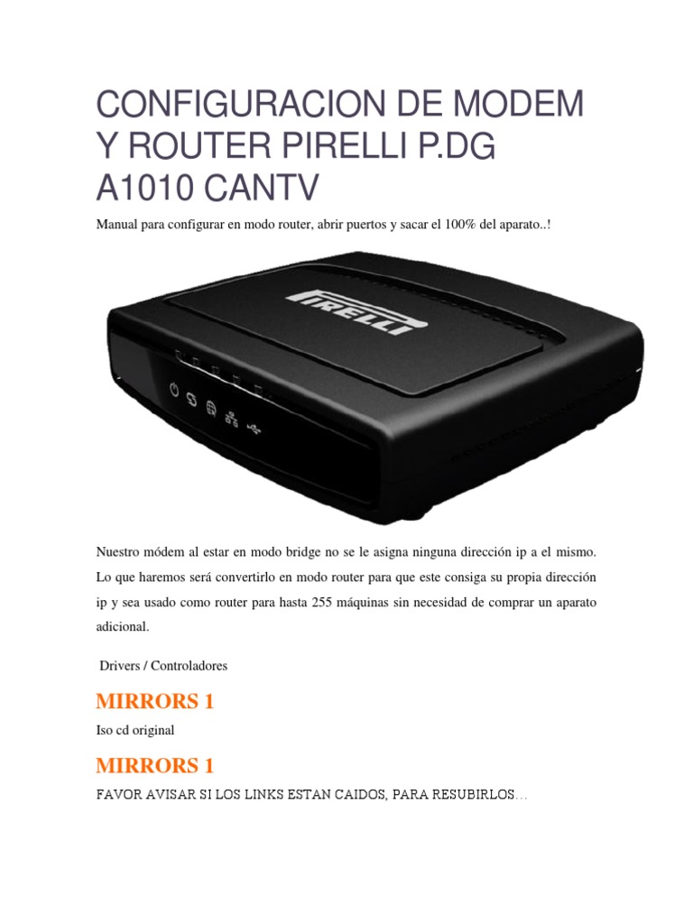 Pirelli Wlan-Modem Installationsanleitung – WFCY