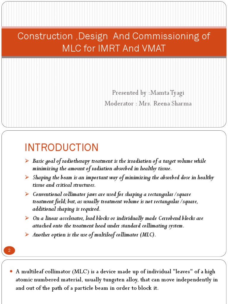 MLC Design and Specifications for Radiotherapy | PDF | Radiation ...