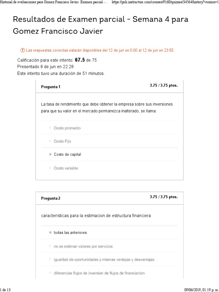 Finanzas Examen Parcial - Semana 4 | PDF | Arrendamiento | Compartir ...