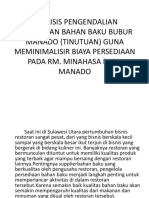 Analisis Pengendalian Persediaan Bahan Baku Bubur Manado (