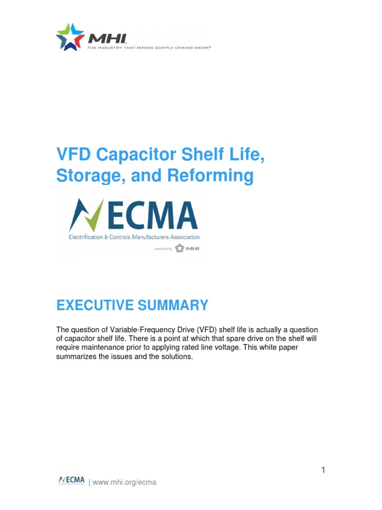 VFD Capacitor Shelf Life Storage and Reforming PDF Capacitor