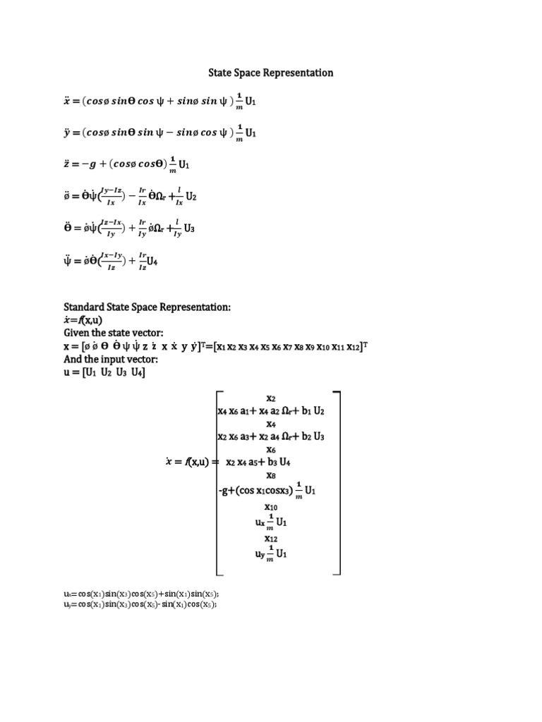 State Space Representation | PDF