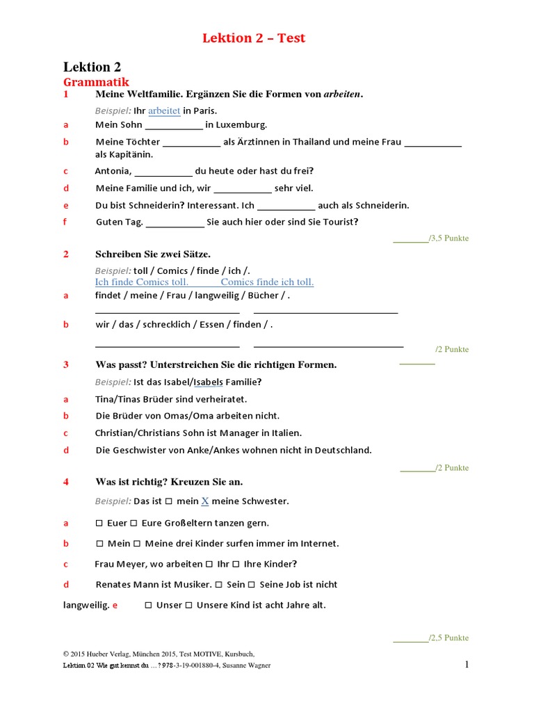 Sicher B2 1 Test Lektion 2