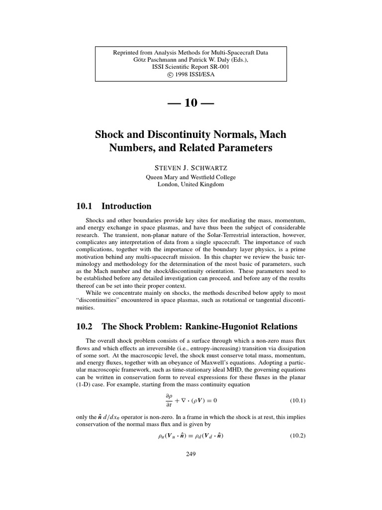 Shock and Discontinuity Analysis in Plasmas | PDF | Shock Wave | Least ...