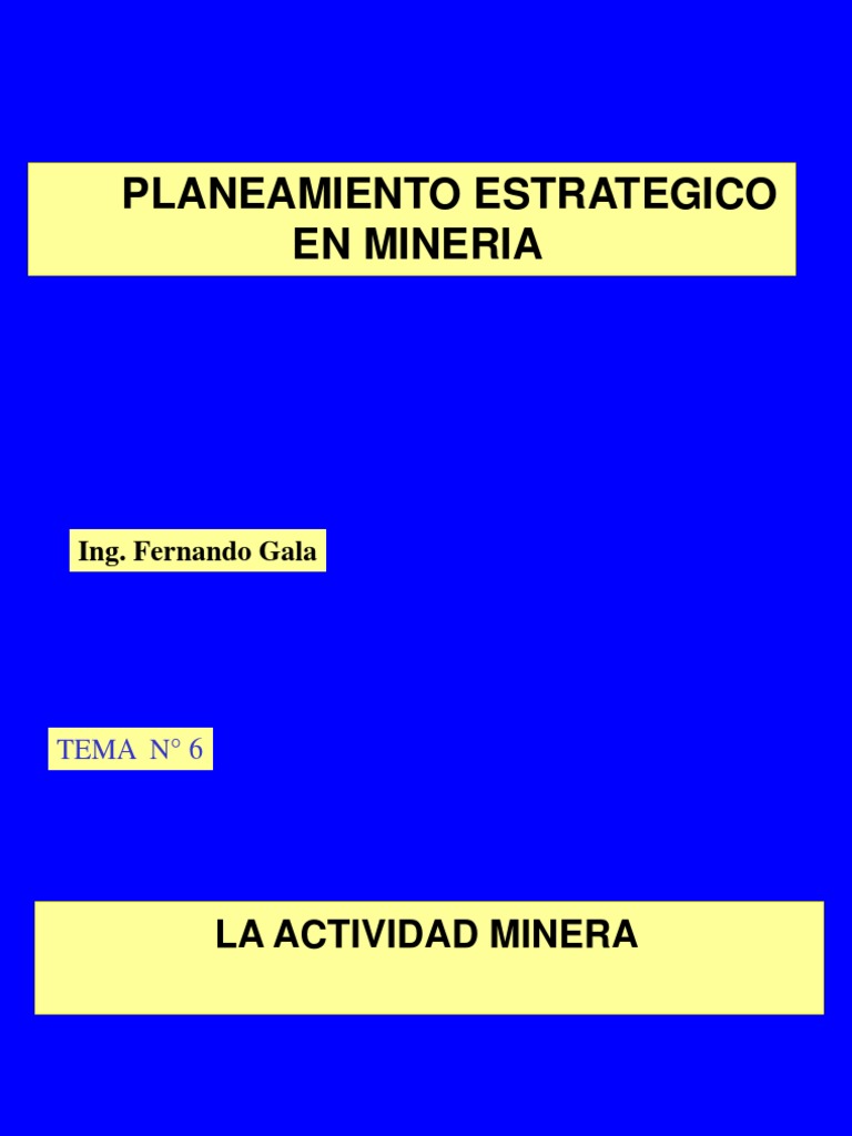 Planeamiento Estrategico en Mineria | PDF | Cadena de valor | Minería
