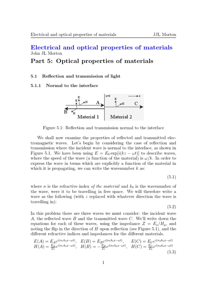 Electrical and Optical Properties of Materials | PDF | Polarization ...