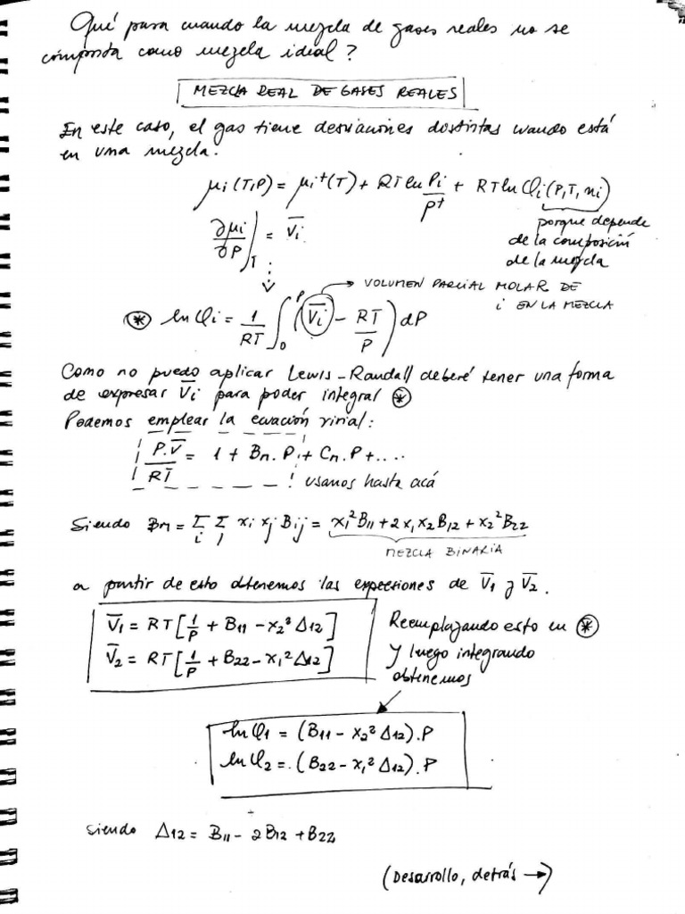 Mezcla de Gases Reales y Van Der Waals para Gas Puro | PDF