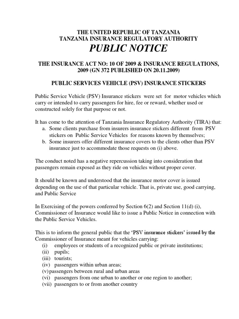 PSV Insurance Sticker Compliance Notice | PDF | Business