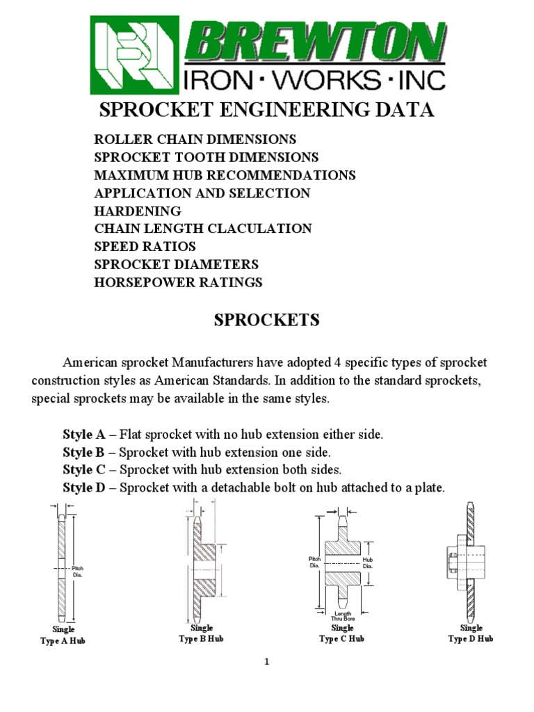 Sprocket Engineering Data 2 PDF Mechanical Engineering Machines