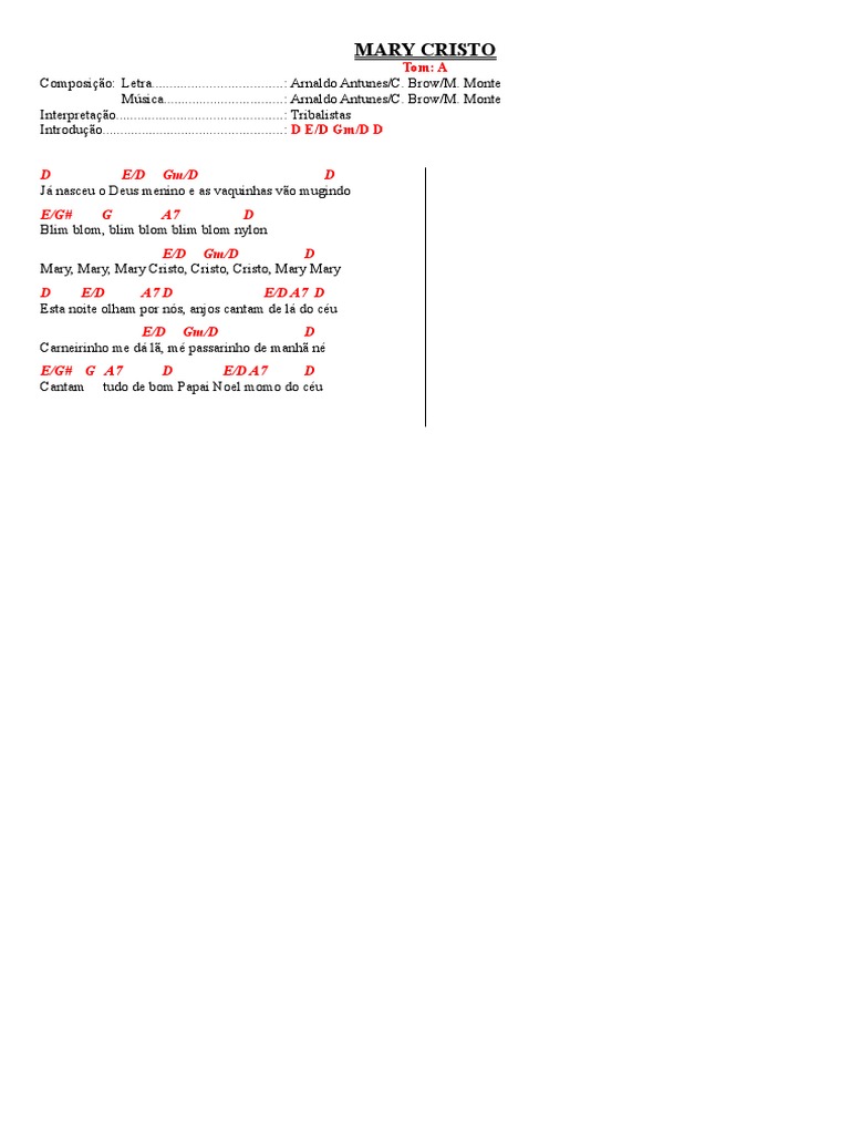 Letra da Música 